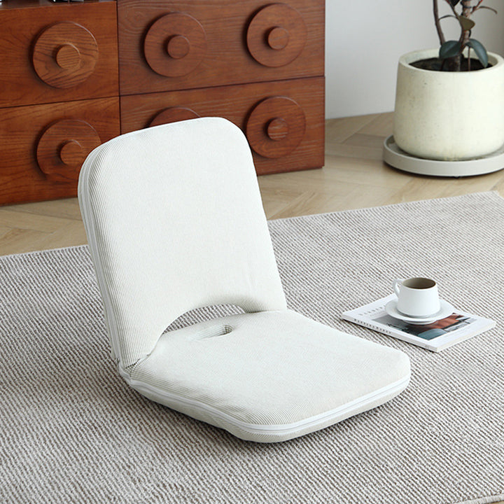Modern Minimalist Corduroy Fabric Iron Steel Tube Square Foldable Adjustable With 5-Position Backrest Armless Low Stool For Living Room