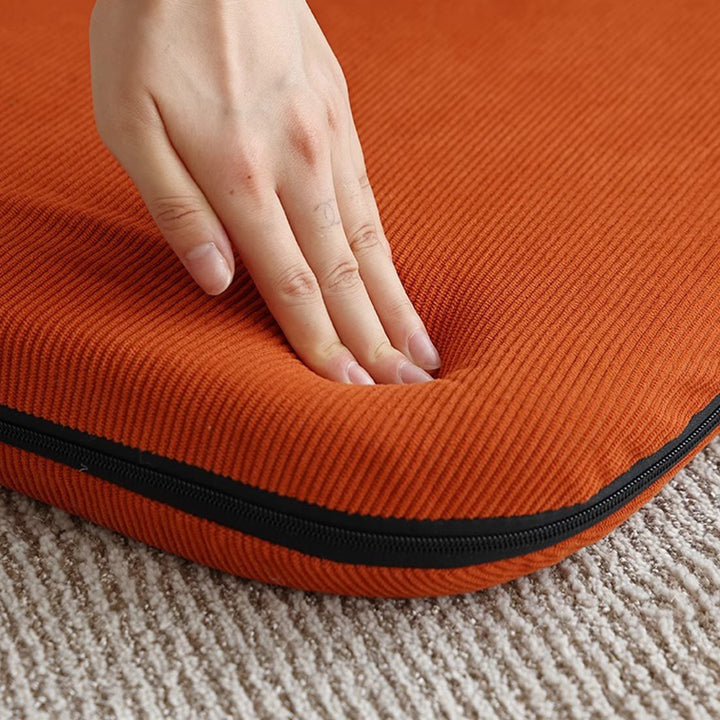 Modern Minimalist Corduroy Fabric Iron Steel Tube Square Foldable Adjustable With 5-Position Backrest Armless Low Stool For Living Room