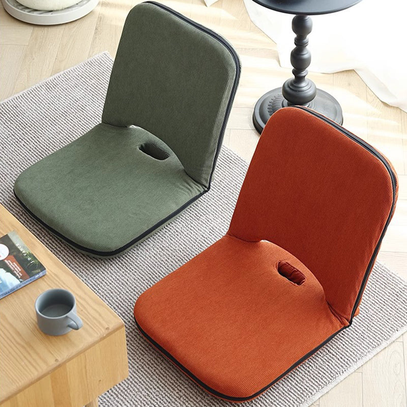 Modern Minimalist Corduroy Fabric Iron Steel Tube Square Foldable Adjustable With 5-Position Backrest Armless Low Stool For Living Room