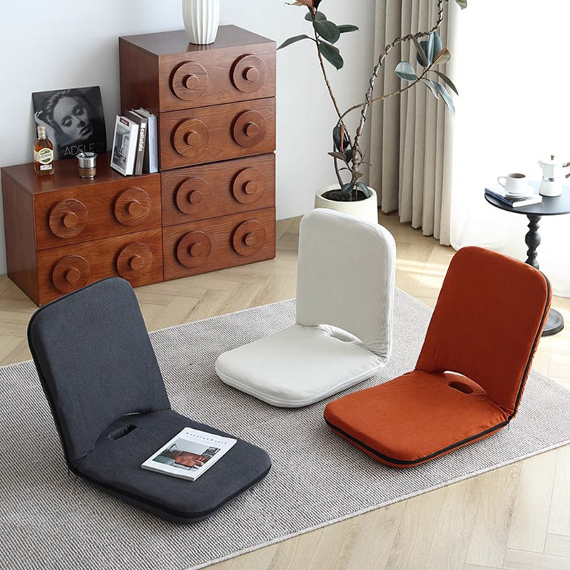 Modern Minimalist Corduroy Fabric Iron Steel Tube Square Foldable Adjustable With 5-Position Backrest Armless Low Stool For Living Room