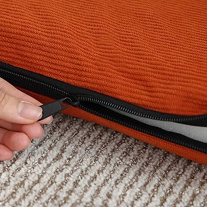 Modern Minimalist Corduroy Fabric Iron Steel Tube Square Foldable Adjustable With 5-Position Backrest Armless Low Stool For Living Room