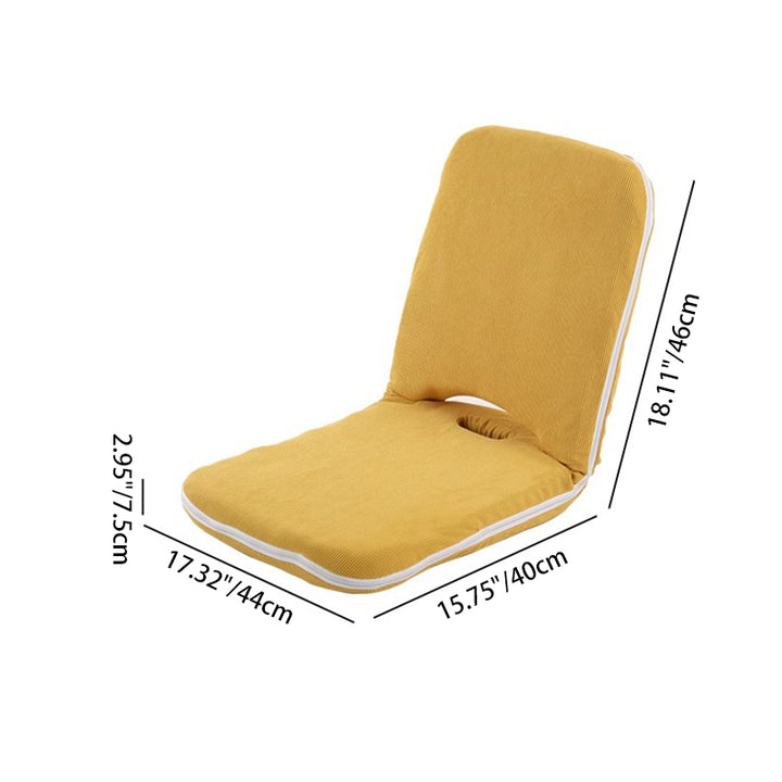 Modern Minimalist Corduroy Fabric Iron Steel Tube Square Foldable Adjustable With 5-Position Backrest Armless Low Stool For Living Room