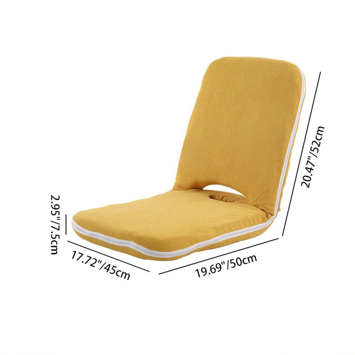 Modern Minimalist Corduroy Fabric Iron Steel Tube Square Foldable Adjustable With 5-Position Backrest Armless Low Stool For Living Room
