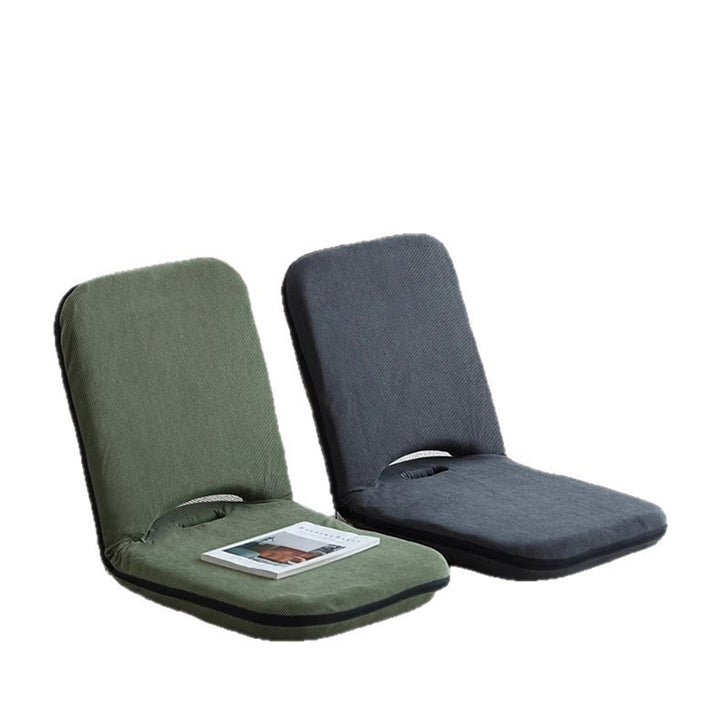 Modern Minimalist Corduroy Fabric Iron Steel Tube Square Foldable Adjustable With 5-Position Backrest Armless Low Stool For Living Room