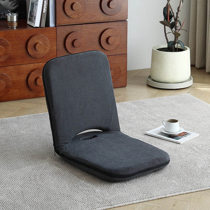 Modern Minimalist Corduroy Fabric Iron Steel Tube Square Foldable Adjustable With 5-Position Backrest Armless Low Stool For Living Room