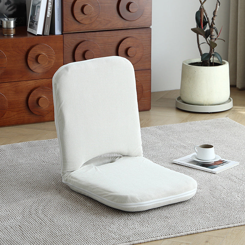 Modern Minimalist Corduroy Fabric Iron Steel Tube Square Foldable Adjustable With 5-Position Backrest Armless Low Stool For Living Room