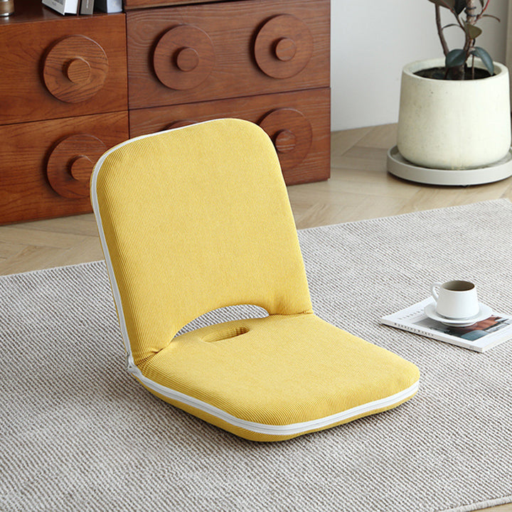 Modern Minimalist Corduroy Fabric Iron Steel Tube Square Foldable Adjustable With 5-Position Backrest Armless Low Stool For Living Room