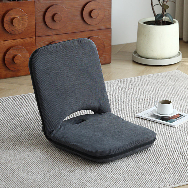 Modern Minimalist Corduroy Fabric Iron Steel Tube Square Foldable Adjustable With 5-Position Backrest Armless Low Stool For Living Room