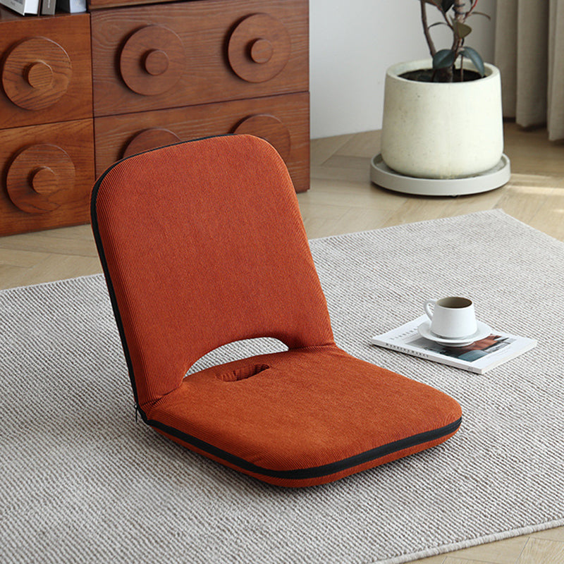 Modern Minimalist Corduroy Fabric Iron Steel Tube Square Foldable Adjustable With 5-Position Backrest Armless Low Stool For Living Room