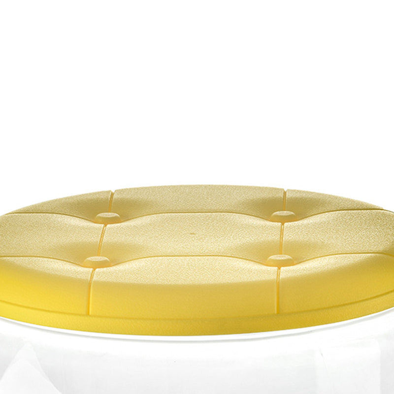 Modern Minimalist PP &amp; PET Transparent Storage Ottoman Space-Saving Stackable Round With Lid Backless Armless Storage Stool For Living Room