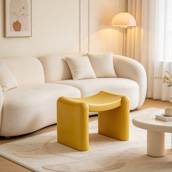 Contemporary Nordic PP Plastic Saddle-Shaped Stool Decorative Stackable Backless Armless Low Stool For Entryway &amp; Living Room