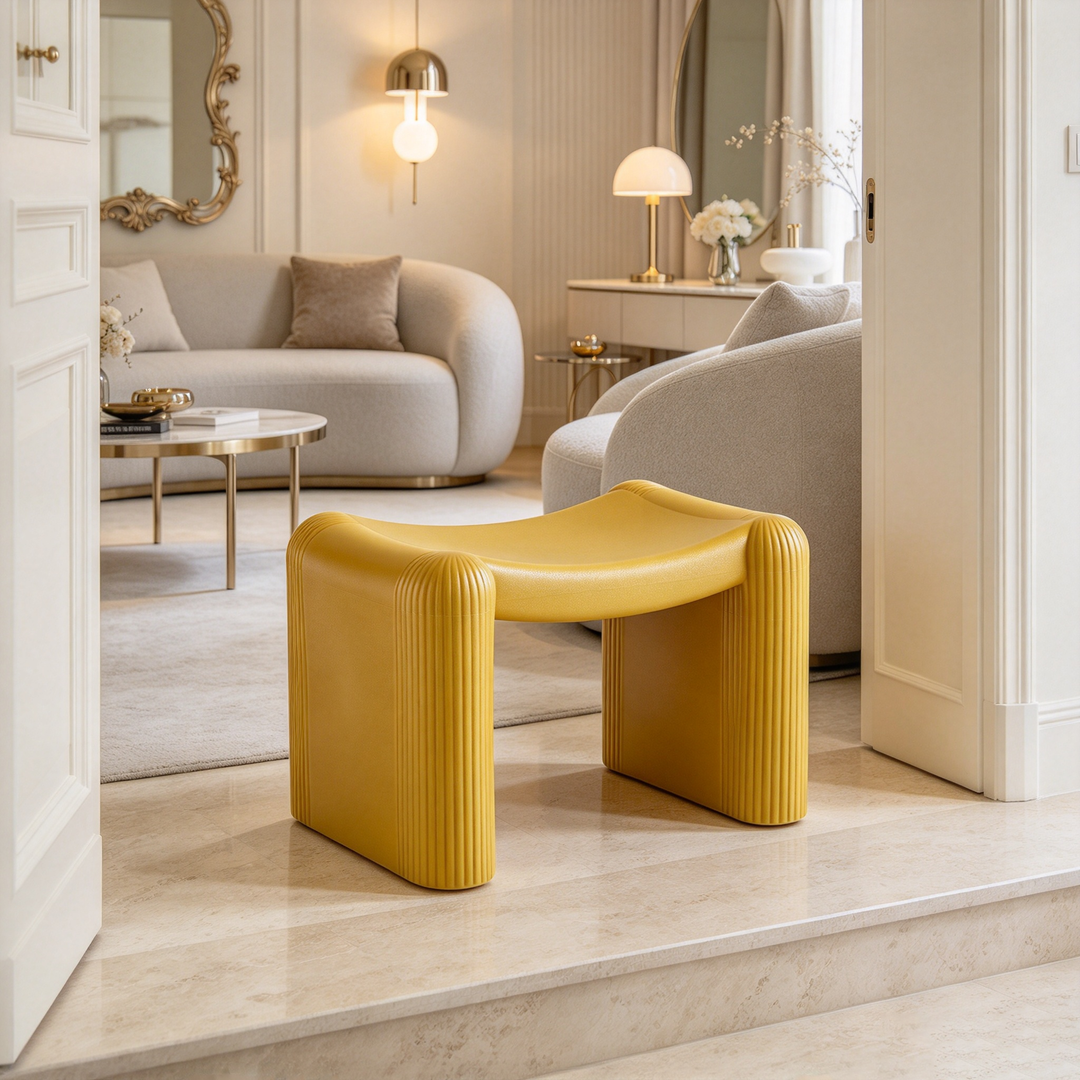 Contemporary Nordic PP Plastic Saddle-Shaped Stool Decorative Stackable Backless Armless Low Stool For Entryway &amp; Living Room