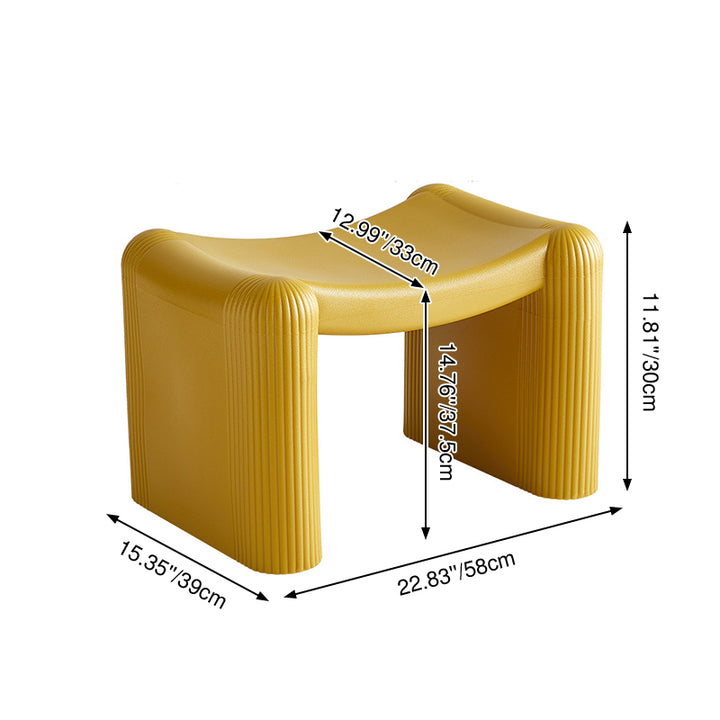 Contemporary Nordic PP Plastic Saddle-Shaped Stool Decorative Stackable Backless Armless Low Stool For Entryway &amp; Living Room