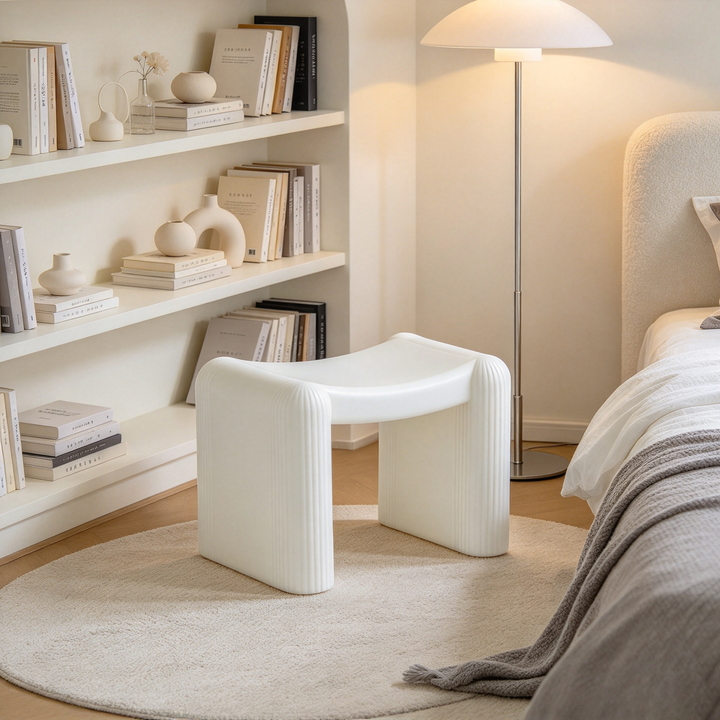 Contemporary Nordic PP Plastic Saddle-Shaped Stool Decorative Stackable Backless Armless Low Stool For Entryway &amp; Living Room