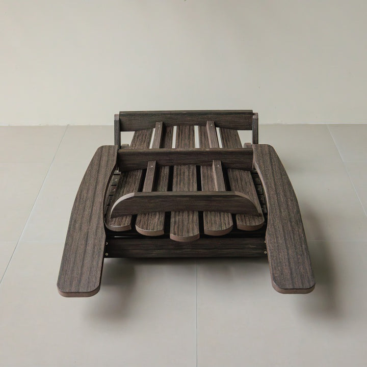 Modern Minimalist HDPE Stainless Steel Foldable Frog Shaped Wide Backrest Armrests Outdoor Lounge Chair For Outdoor Patio