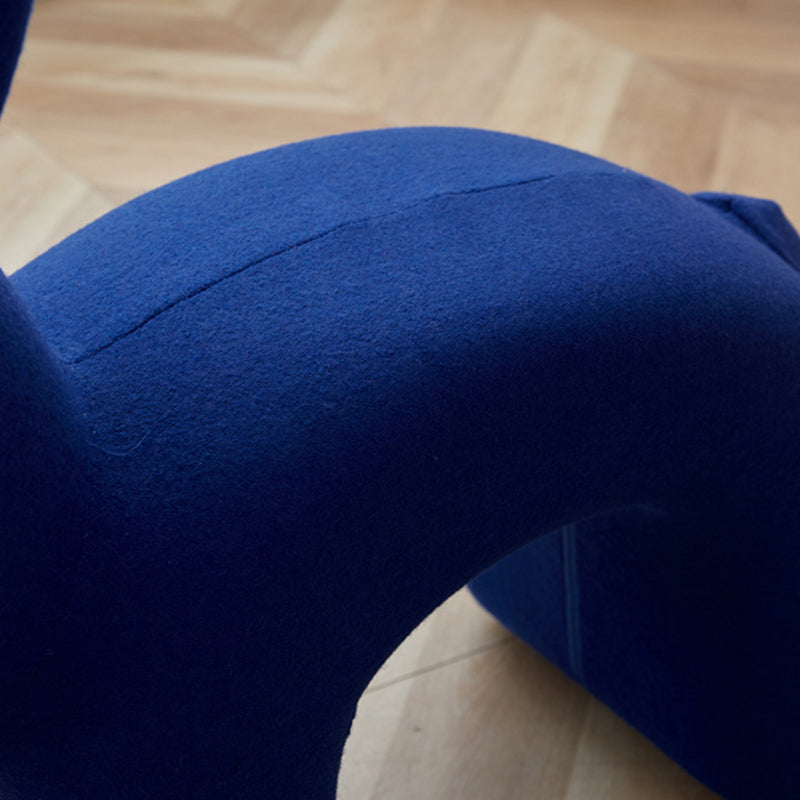 Modern Minimalist Ice Velvet Iron Rabbit-Shaped Upholstered Decorative Plush Animal Kids Backrest Armless Low Stool For Living Room