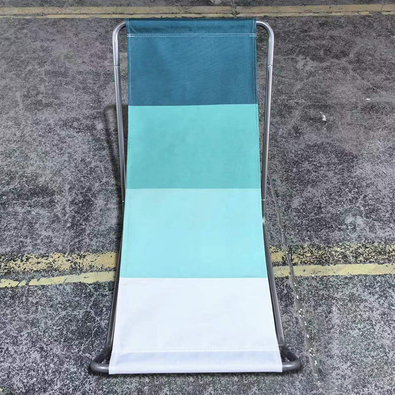 Modern Minimalist Iron Oxford Fabric Foldable Lightweight Backrest Armless Outdoor Lounge Chair For Outdoor