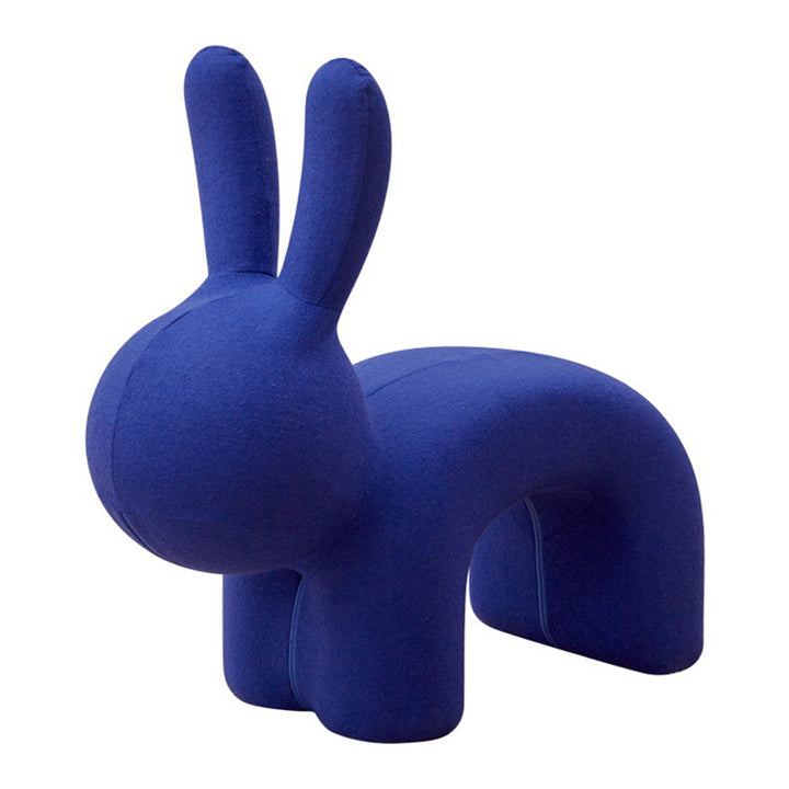 Modern Minimalist Ice Velvet Iron Rabbit-Shaped Upholstered Decorative Plush Animal Kids Backrest Armless Low Stool For Living Room