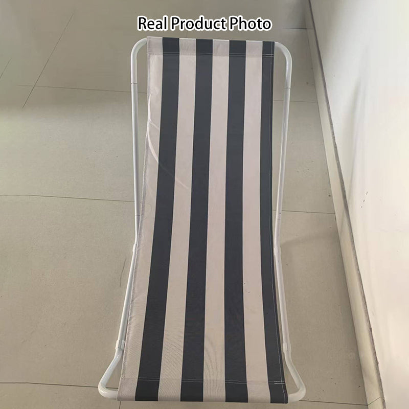 Modern Minimalist Iron Oxford Fabric Foldable Lightweight Backrest Armless Outdoor Lounge Chair For Outdoor