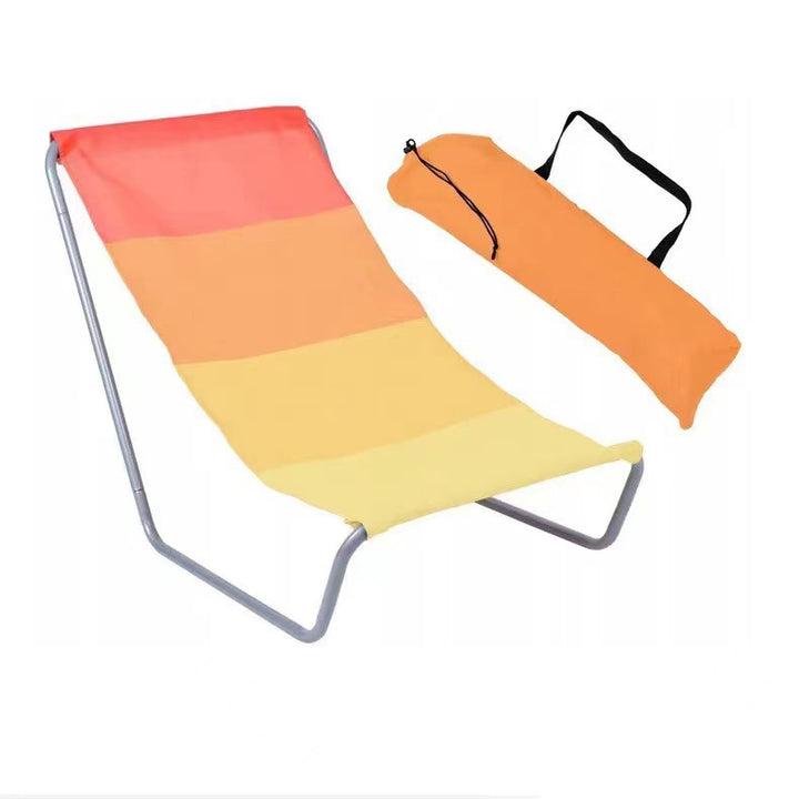 Modern Minimalist Iron Oxford Fabric Foldable Lightweight Backrest Armless Outdoor Lounge Chair For Outdoor
