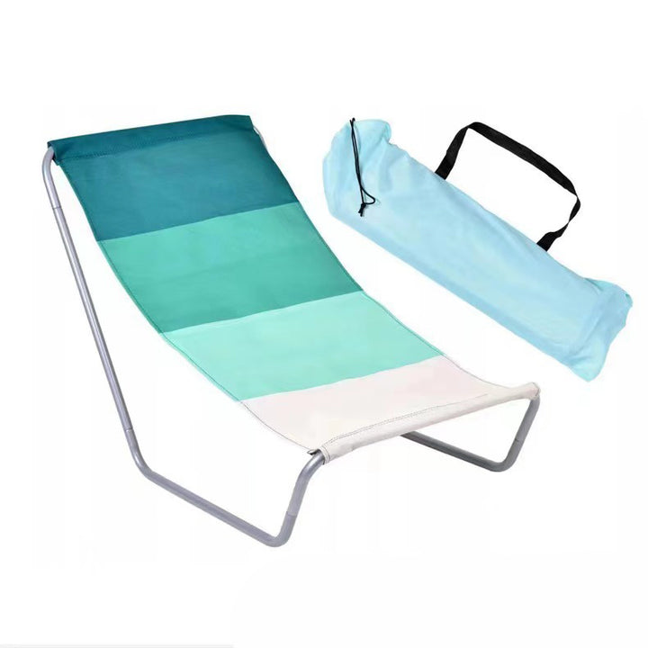 Modern Minimalist Iron Oxford Fabric Foldable Lightweight Backrest Armless Outdoor Lounge Chair For Outdoor