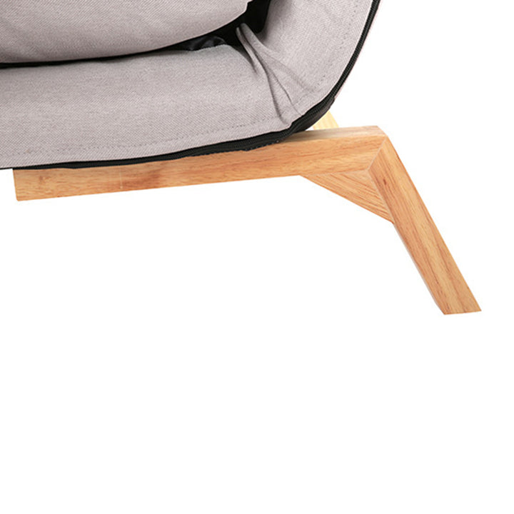 Modern Minimalist Polyester Steel Rubberwood Foam Sponge &amp; PP Cotton Padded Cozy Fabric With Adjustable Backrest Armrest Accent Chair For Living Room