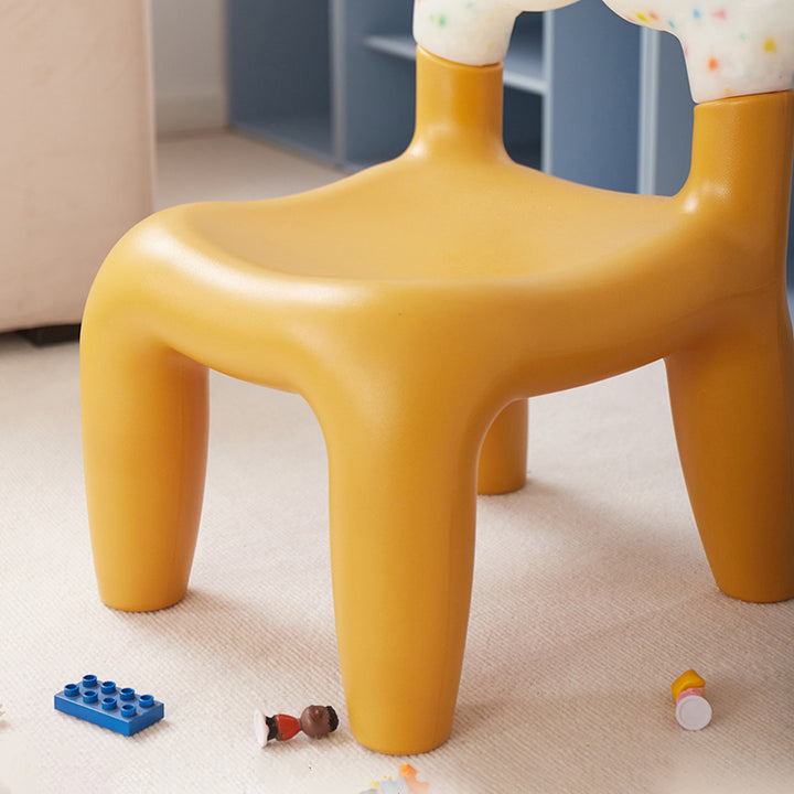 Modern Minimalist PE Plastic Decorative With Angel Wing Kids Backrest Armless Low Stool For Living Room