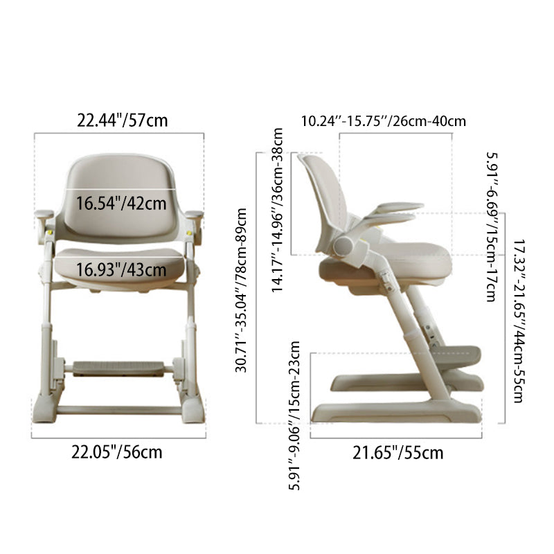 Modern Minimalist Faux Leather Fishing Line Mesh Fabric Steel ABS Plywood High-Resilience Custom Foam Kid Adjustable 4-Position Backrest Armrest Desk Chair For Home Office