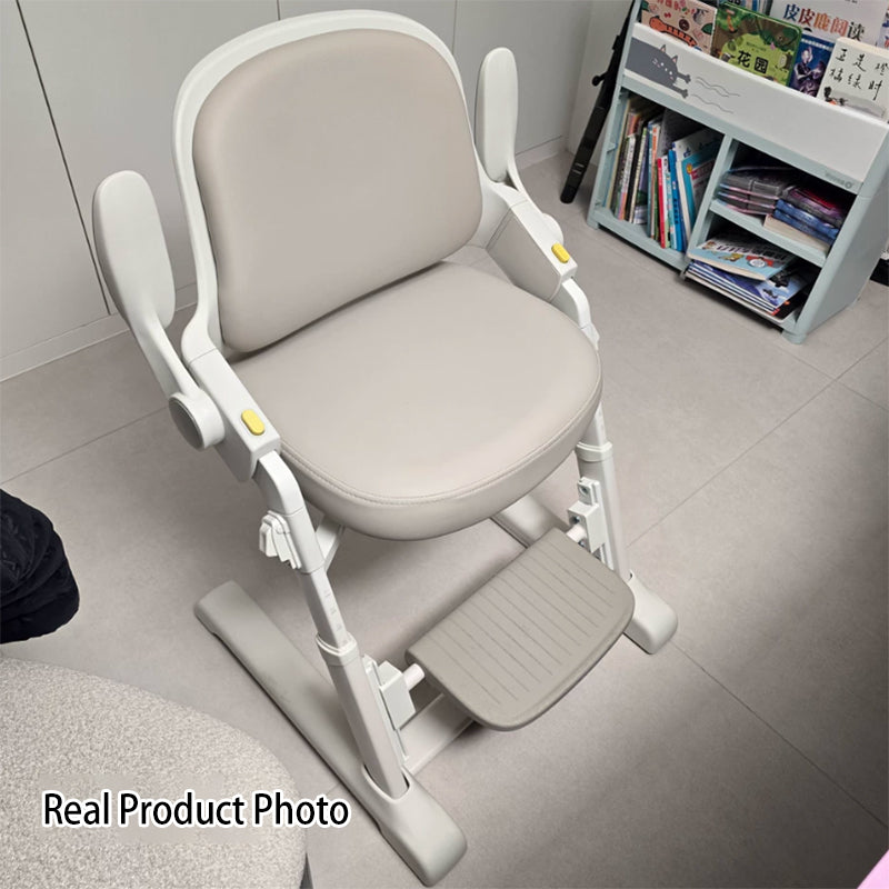 Modern Minimalist Faux Leather Fishing Line Mesh Fabric Steel ABS Plywood High-Resilience Custom Foam Kid Adjustable 4-Position Backrest Armrest Desk Chair For Home Office