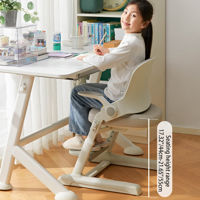 Modern Minimalist Faux Leather Fishing Line Mesh Fabric Steel ABS Plywood High-Resilience Custom Foam Kid Adjustable 4-Position Backrest Armrest Desk Chair For Home Office