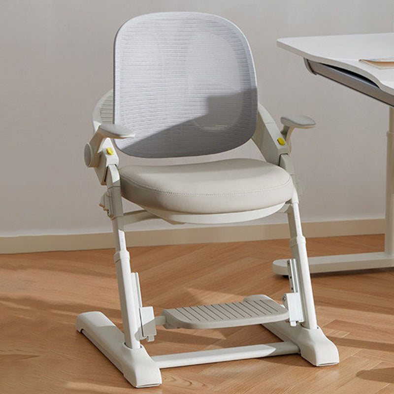 Modern Minimalist Faux Leather Fishing Line Mesh Fabric Steel ABS Plywood High-Resilience Custom Foam Kid Adjustable 4-Position Backrest Armrest Desk Chair For Home Office