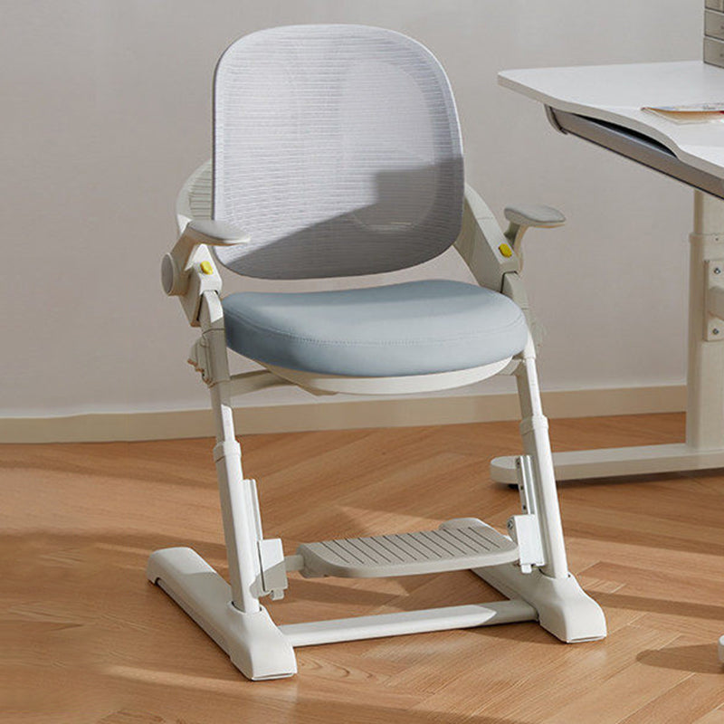 Modern Minimalist Faux Leather Fishing Line Mesh Fabric Steel ABS Plywood High-Resilience Custom Foam Kid Adjustable 4-Position Backrest Armrest Desk Chair For Home Office