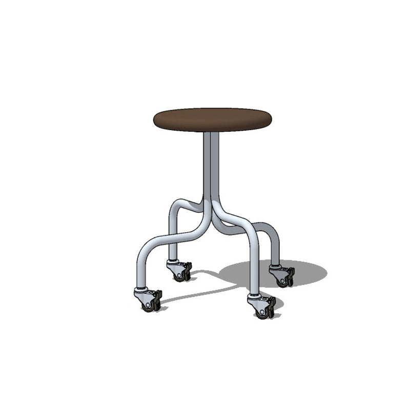 Modern Minimalist Walnut Wood Cherry Wood Stainless Steel Round With Smooth-Rolling Backless Armless Low Stool For Living Room