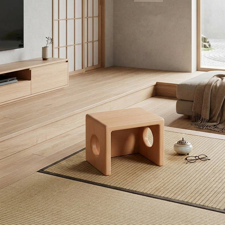 Modern Minimalist Beech Wood Square Stackable Kids Backless Armless Low Stool For Living Room