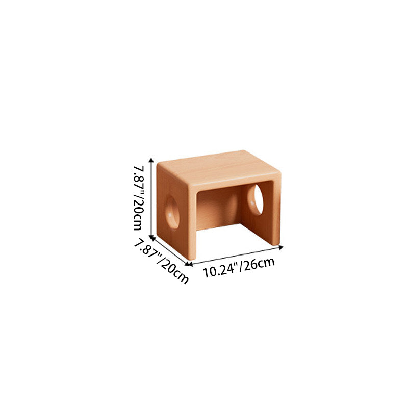 Modern Minimalist Beech Wood Square Stackable Kids Backless Armless Low Stool For Living Room