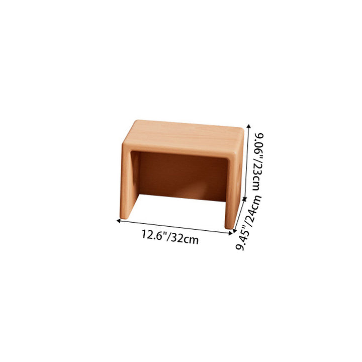 Modern Minimalist Beech Wood Square Stackable Kids Backless Armless Low Stool For Living Room