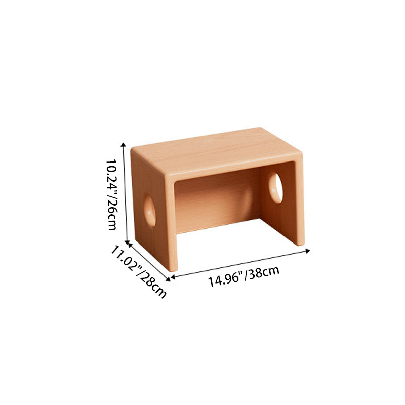 Modern Minimalist Beech Wood Square Stackable Kids Backless Armless Low Stool For Living Room