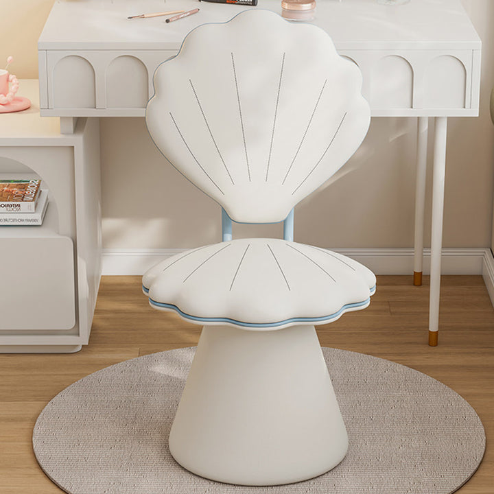 Contemporary Nordic Faux Leather Carbon Steel Plywood Velvet Foam Sponge Swivel Padded Seat Shell Design Backrest Armless Vanity Stool For Bedroom