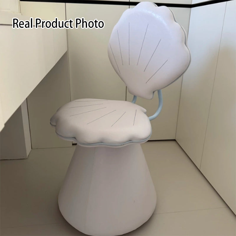 Contemporary Nordic Faux Leather Carbon Steel Plywood Velvet Foam Sponge Swivel Padded Seat Shell Design Backrest Armless Vanity Stool For Bedroom