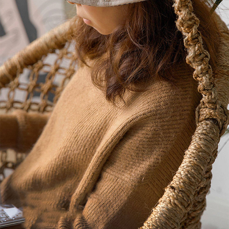 Contemporary Boho Hemp Rope Rattan Weaving Iron Egg-Shaped Backrest Armrest Hanging Chair For Living Room