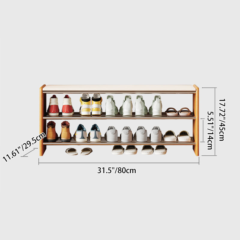 Modern Minimalist Microfiber Faux Leather Edge-Glued Rubberwood Wood Panel Stainless Steel Rectangular Space-Saving Shoe Bench For Entryway