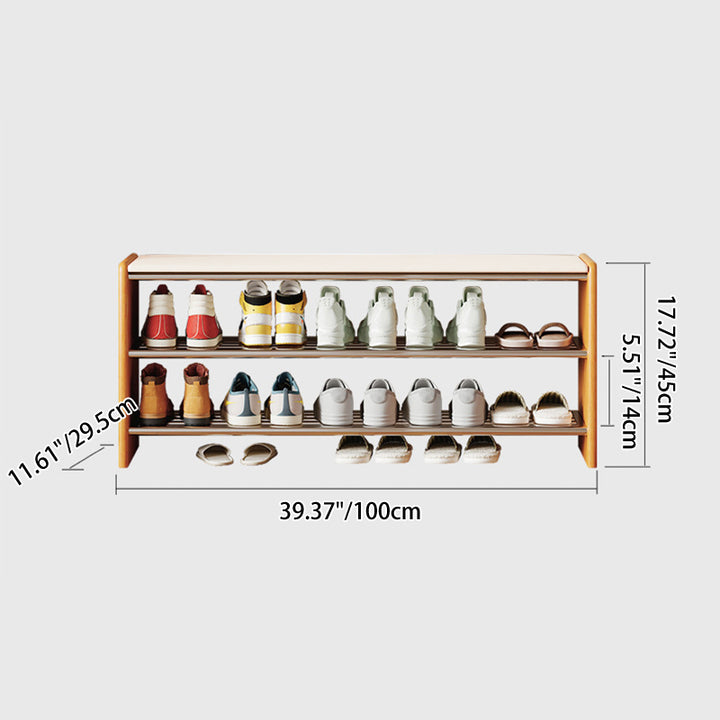 Modern Minimalist Microfiber Faux Leather Edge-Glued Rubberwood Wood Panel Stainless Steel Rectangular Space-Saving Shoe Bench For Entryway