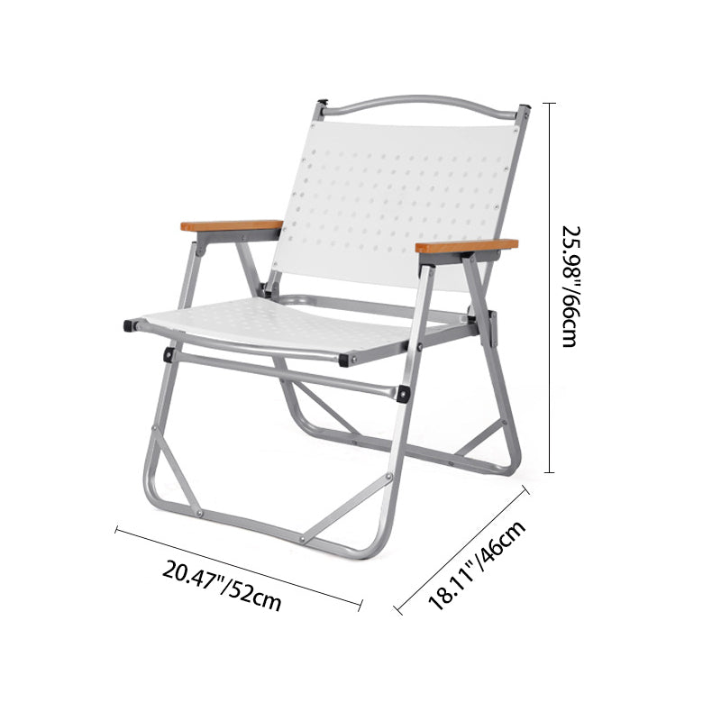 Modern Minimalist Resin Carbon Steel Aluminum Alloy Wood-Plastic Composite Square Foldable Backrest Armrest Camping Chair For Outdoor