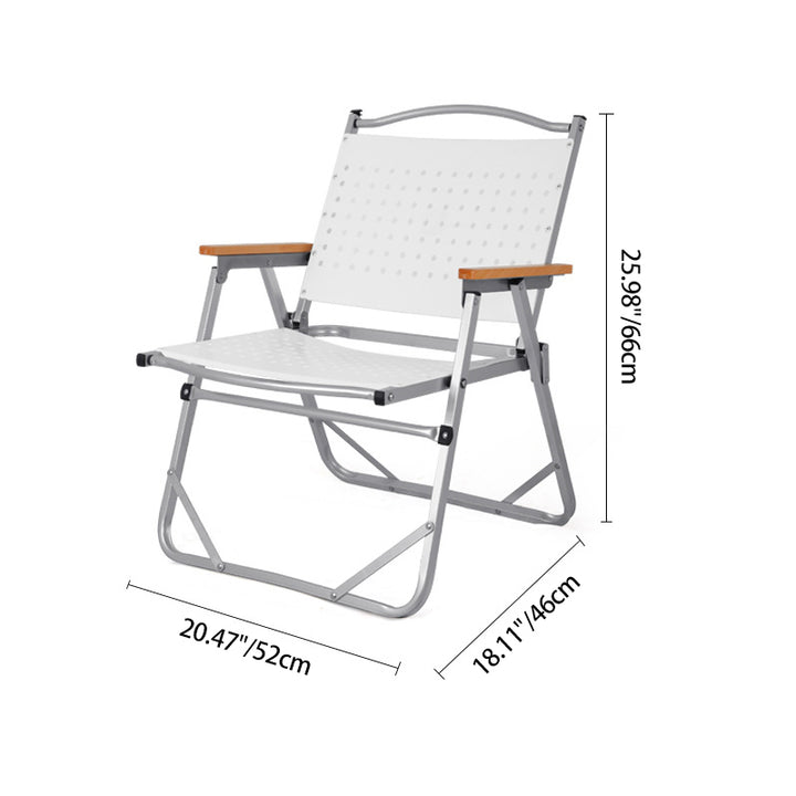 Modern Minimalist Resin Carbon Steel Aluminum Alloy Wood-Plastic Composite Square Foldable Backrest Armrest Camping Chair For Outdoor