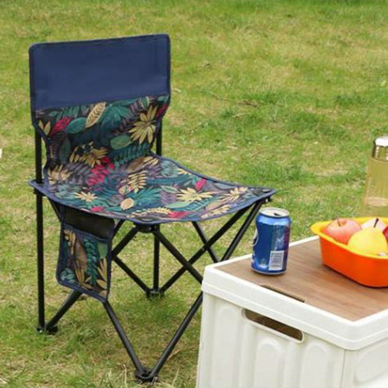 Modern Minimalist Oxford Fabric Stainless Steel Carbon Steel ABS Plastic Lightweight Foldable Armless Backrest Camping Chair For Outdoor