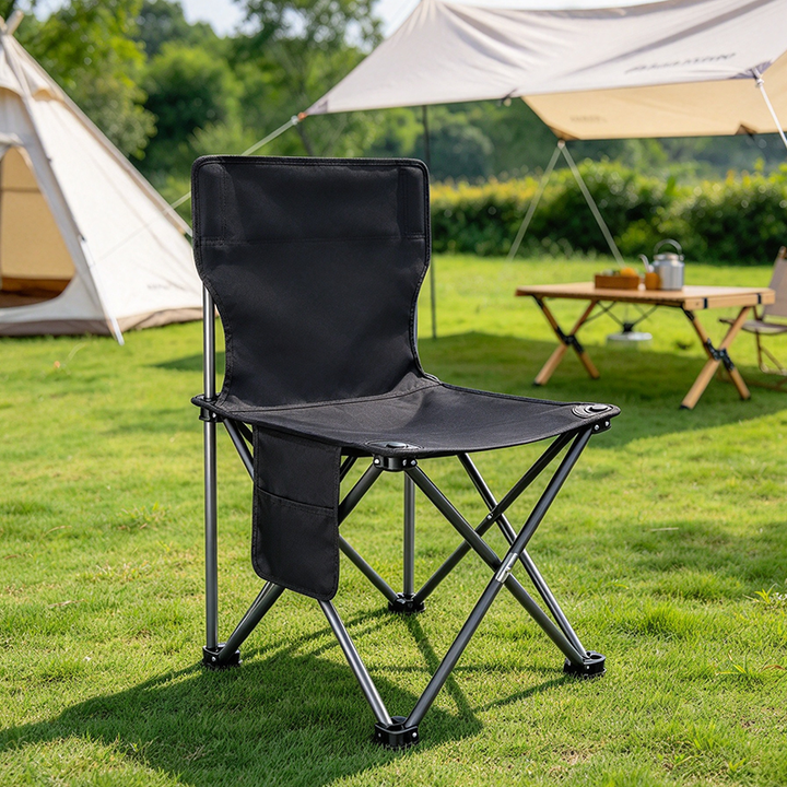 Modern Minimalist Oxford Fabric Stainless Steel Carbon Steel ABS Plastic Lightweight Foldable Armless Backrest Camping Chair For Outdoor