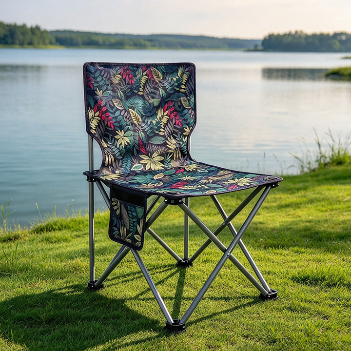 Modern Minimalist Oxford Fabric Stainless Steel Carbon Steel ABS Plastic Lightweight Foldable Armless Backrest Camping Chair For Outdoor