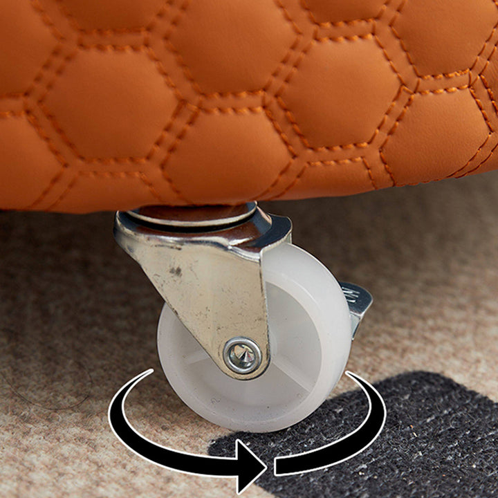 Modern Luxury Nappa-Style Faux Leather Plywood Foam Sponge Round Upholstered Swivel Backrest Armless Vanity Stool For Bedroom