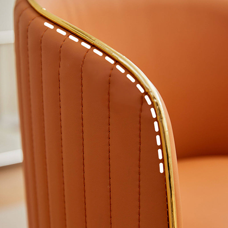 Modern Luxury Nappa-Style Faux Leather Plywood Foam Sponge Round Upholstered Swivel Backrest Armless Vanity Stool For Bedroom
