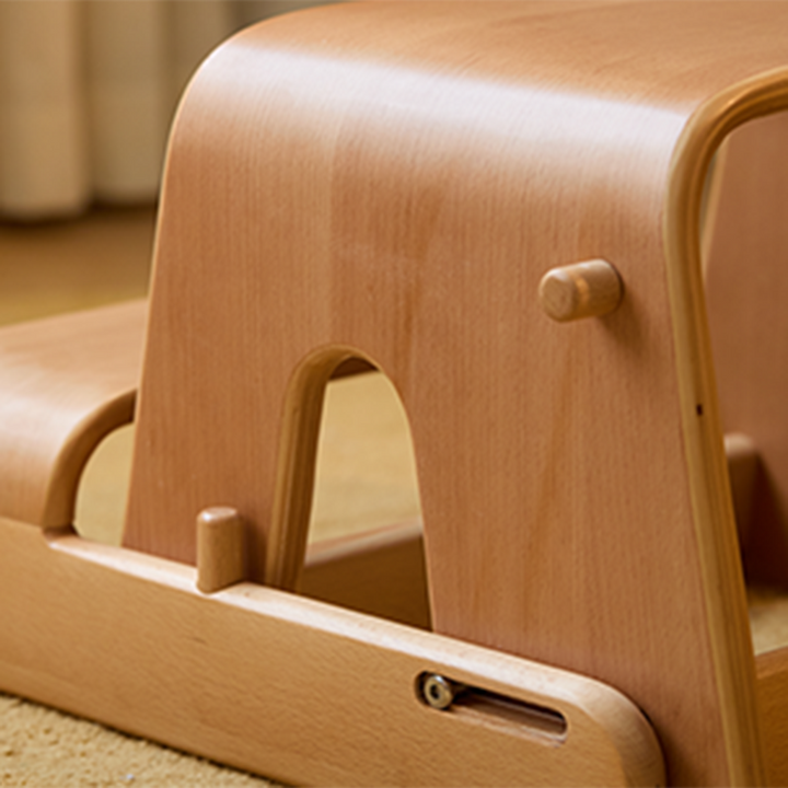 Contemporary Nordic Plywood Beech Wood Trapezoid Design Kids Backrest Armless Low Stool For Living Room